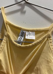 butter yellow lightweight halter neck top