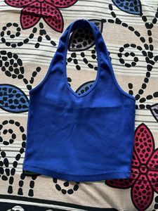 Bonkers - Halter Neck Blue Top