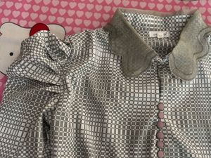 Gray Checkered Blouse