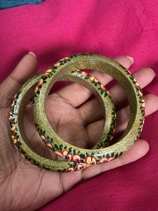 Kashmir wooden Hand-Painted Floral Bangles