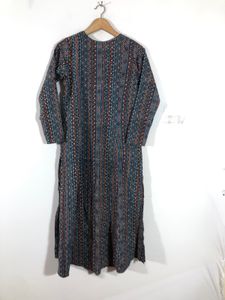 Dark Blue Printed A-Line Kurta(Women’s)