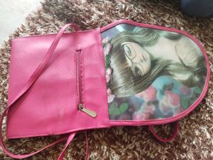 Cute Pink Sling Bag with Artistic Print