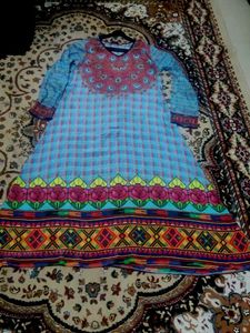 Beautiful Blue Kurta with Intricate Print