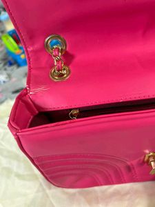 Pink Quilted Crossbody Bag