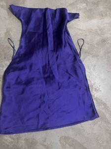 Zara Satin Cowl Neck Halter Top