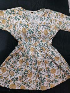 Floral Print Peplum Kurta