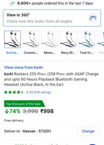 Boat Rockerss Bluetooth Headphone In Good Conditio