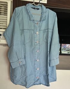 Airport Look Light Blue Denim Co-ord Set