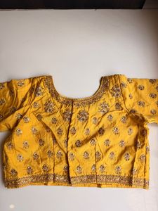 Stunning Yellow Embroidered Lehenga Choli Set
