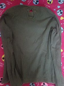 Ribbed Mock Neck Long Sleeve Top