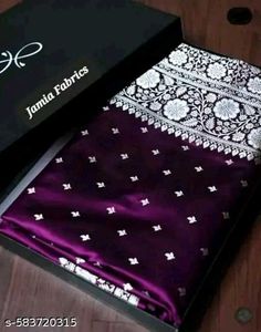 Exquisite Purple Banarasi Silk Saree with pollika
