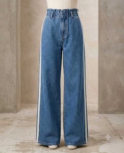 Women's Straight Leg Jeans with Side Stripe