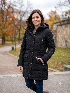 Stylish Black Quilted Winter Jacket...