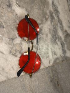 Red Round Steampunk Sunglasses