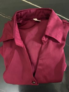 Chic Maroon Collared Blouse