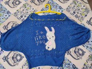 Blue Knit Top