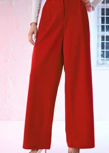 Red Wide Leg Trousers