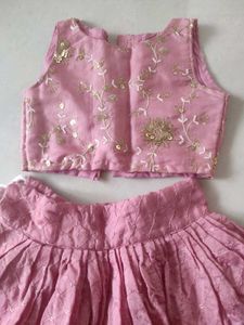 Pink Embroidered Lehenga Choli Set