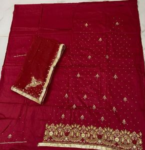Red &amp; Gold Embroidered Suit Price Negotiable
