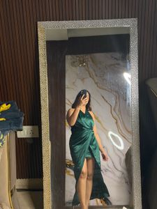Elegant Emerald Green Wrap Dress