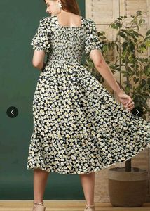 Floral Smocked Puff Sleeve Maxi Dress