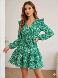 Chic Green Floral Mini Dress