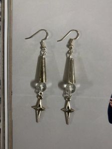 Silver Star Dangle Earrings