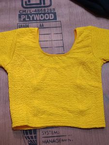 Bright Yellow Textured  blouse