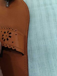 Stylish Brown Leather Flat Sandals