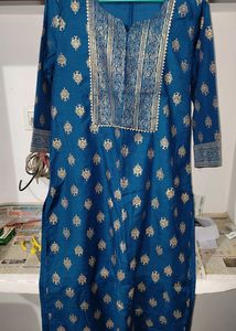 Foil Print Straight Kurta Set