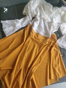 Yellow Dress Both Simple And Off Shoulder