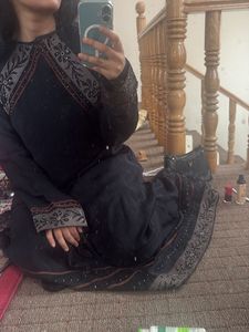 Elegant Black Embellished Abaya