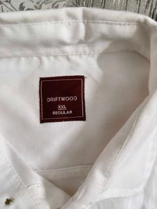 Men White Formal Half Shirt XXL