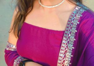 Stunning Magenta Embroidered Suit Set - 3 Peice