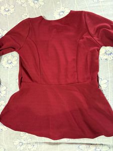 Elegant Red Peplum unused  Top