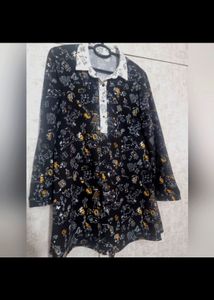Zara Printed Black Dress