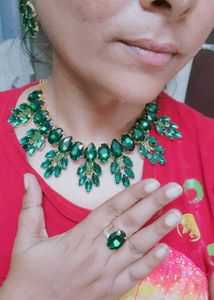 Emerald Crystal Jewellery Set