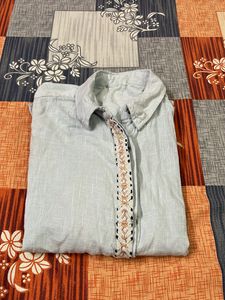 Light Blue Embroidered Shirt