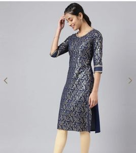 Elegant Aurelia Navy Floral Kurta