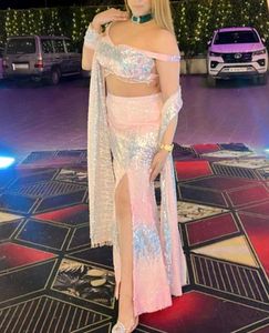 designer hot Sparkling Sequin Lehenga Choli Set