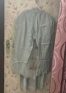 Beautifully Embroidered Light Blue Kurta