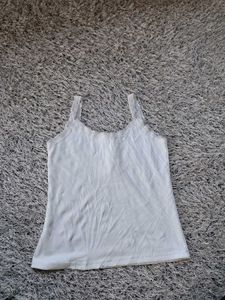 Cute White Lace Trim Cami Top