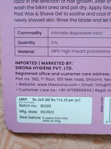 Sirona Bikini Line Razor