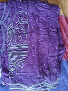 Exquisite Purple Embellished Saree