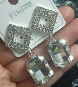 Diamond Silver Earrings