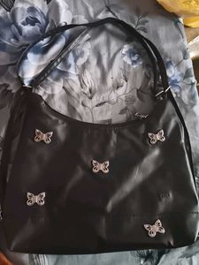 savana Black Butterfly Shoulder Bag