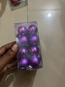 Purple Christmas Ornaments Set