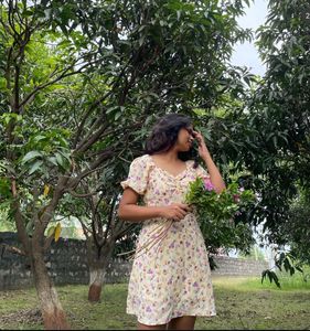Floral Puff Sleeve Mini Dress