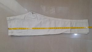 Cream Casual Trousers For Men