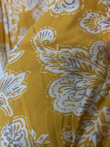 Sunny Yellow Floral Print Button-Up Dress